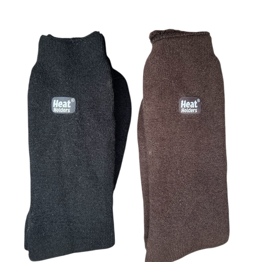 Heat Holders Thermal Socks 2 pair Brown & Black New Without Package Super Warm‎